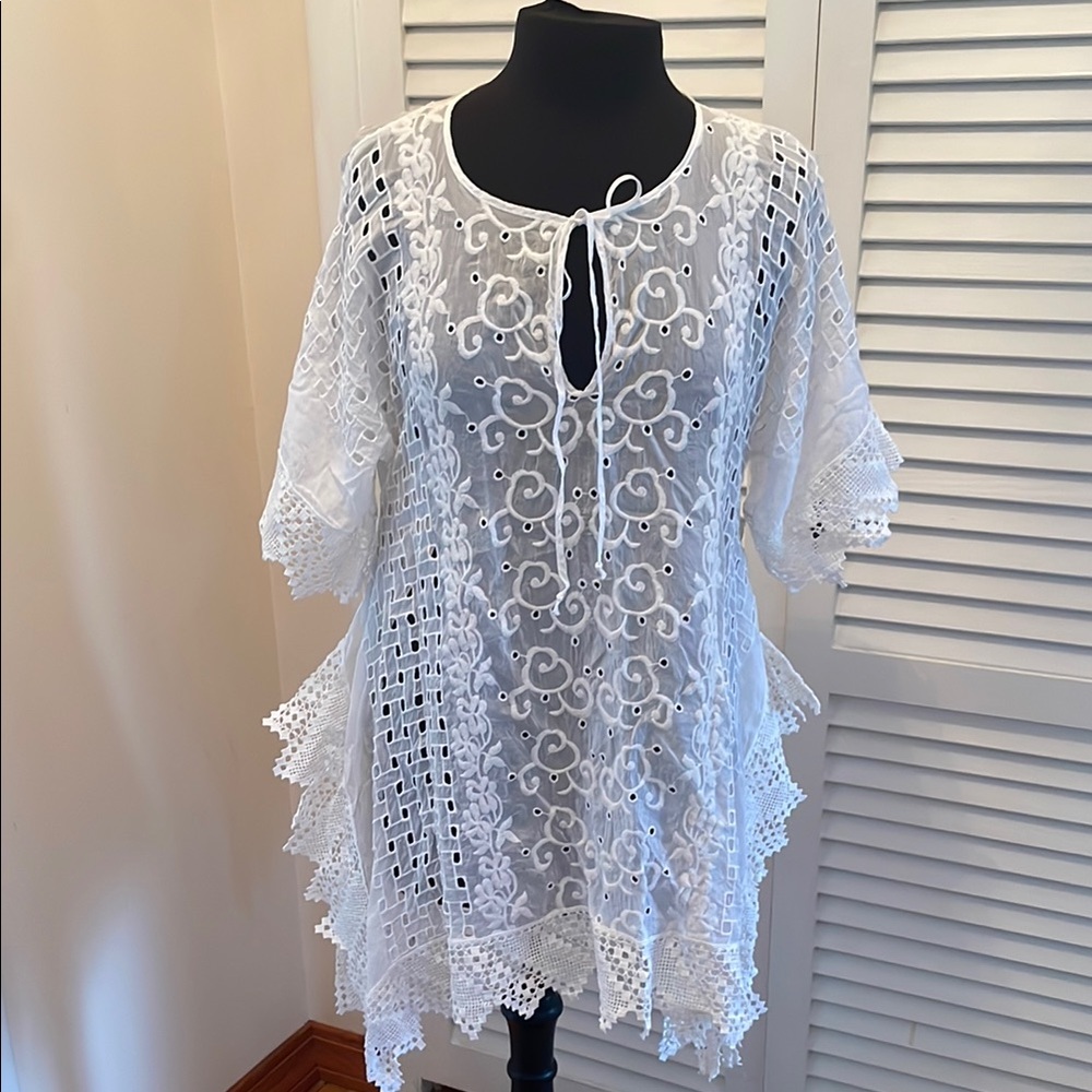 Jonny Was White Lace Tunic/ Top /summer  size M new no tag